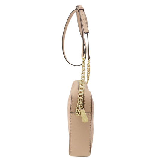 MICHAEL KORS Shoulder Bag Leather, Coated Canvas pink MK signature Women Used Authentic