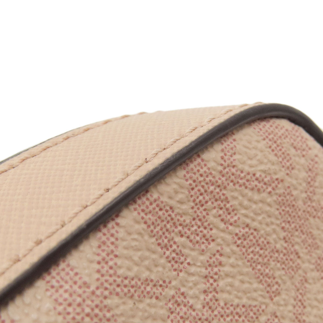 MICHAEL KORS Shoulder Bag Leather, Coated Canvas pink MK signature Women Used Authentic