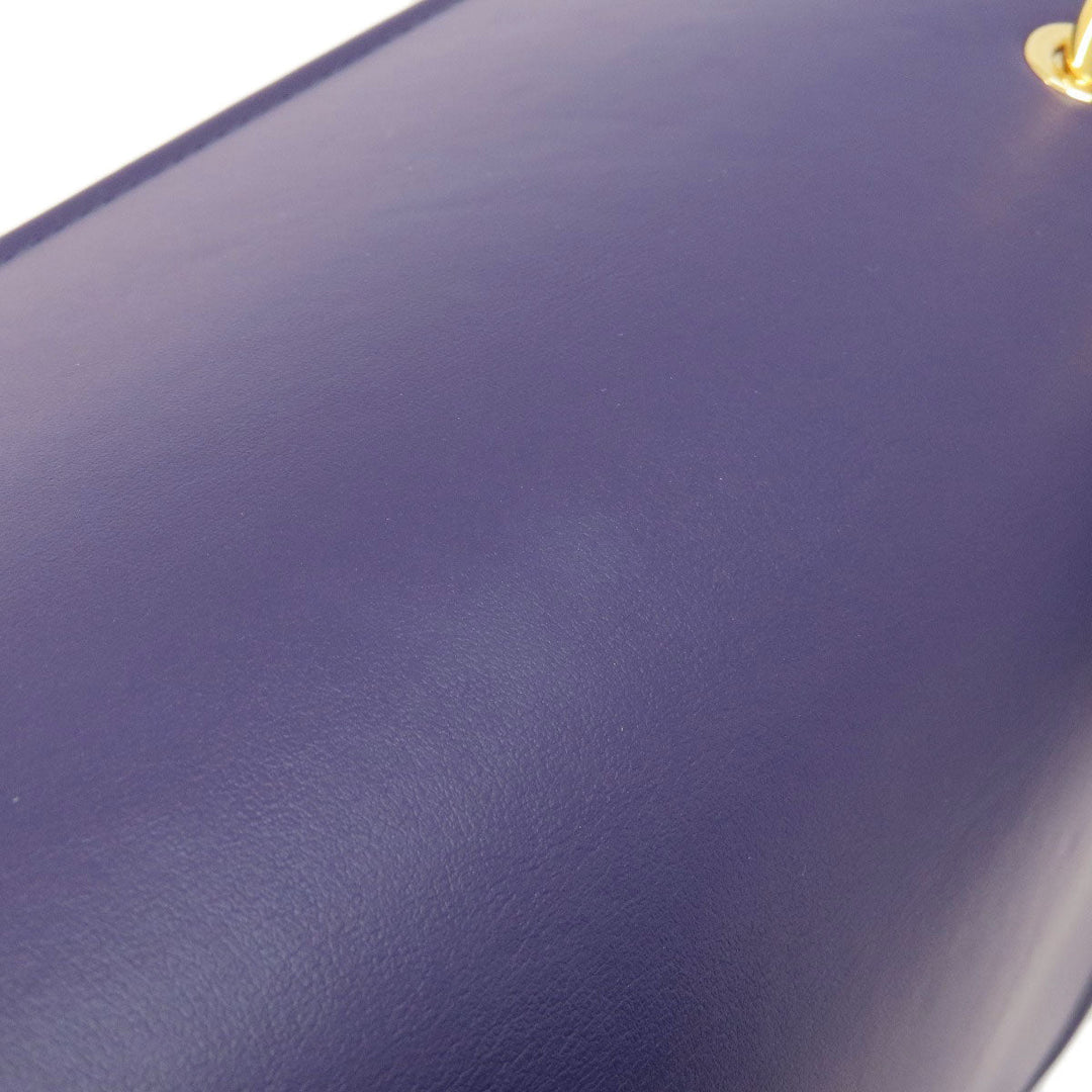 MARNI Shoulder Bag leather purple logo Women Used Authentic