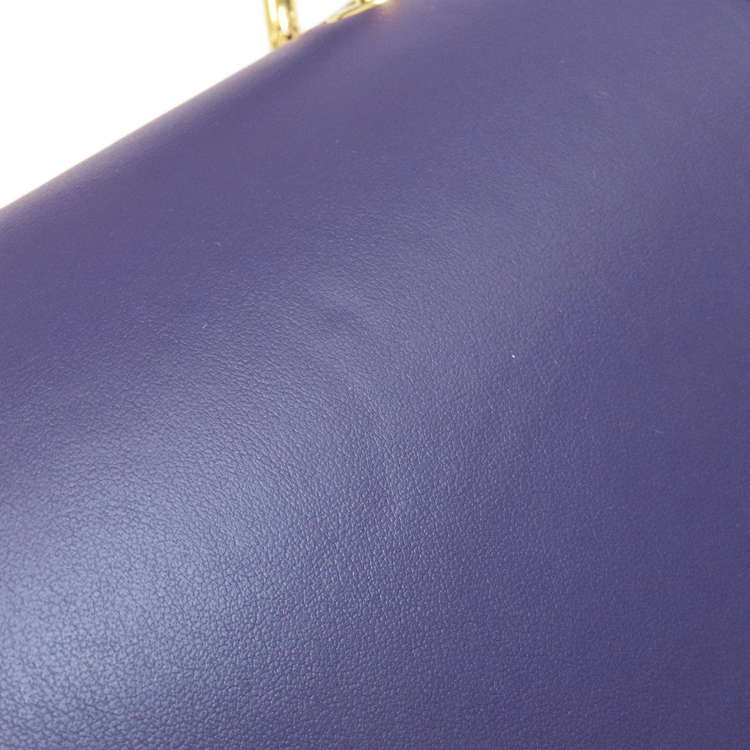 MARNI Shoulder Bag leather purple logo Women Used Authentic