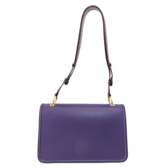 MARNI Shoulder Bag leather purple logo Women Used Authentic