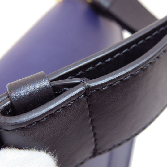 MARNI Shoulder Bag leather purple logo Women Used Authentic