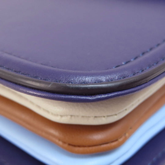 MARNI Shoulder Bag leather purple logo Women Used Authentic