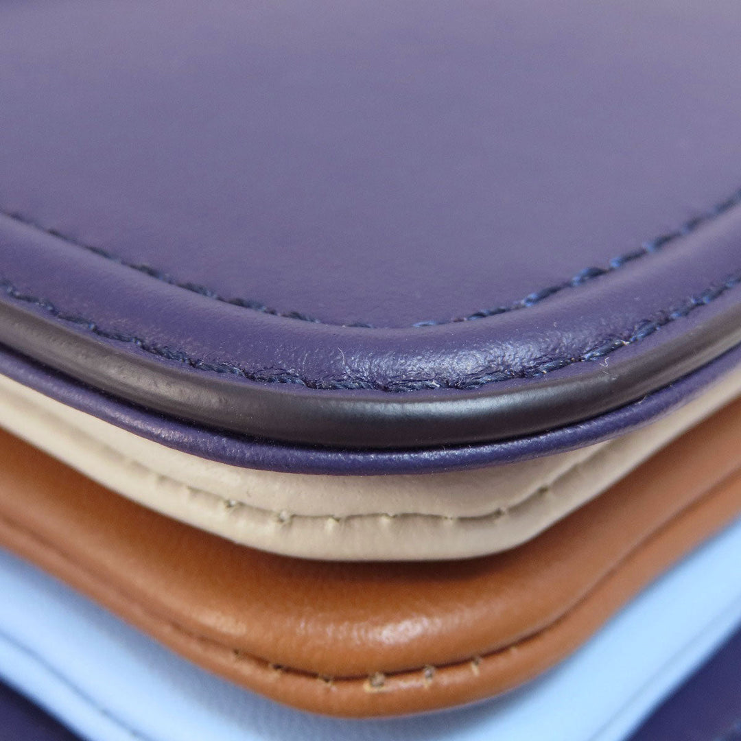 MARNI Shoulder Bag leather purple logo Women Used Authentic