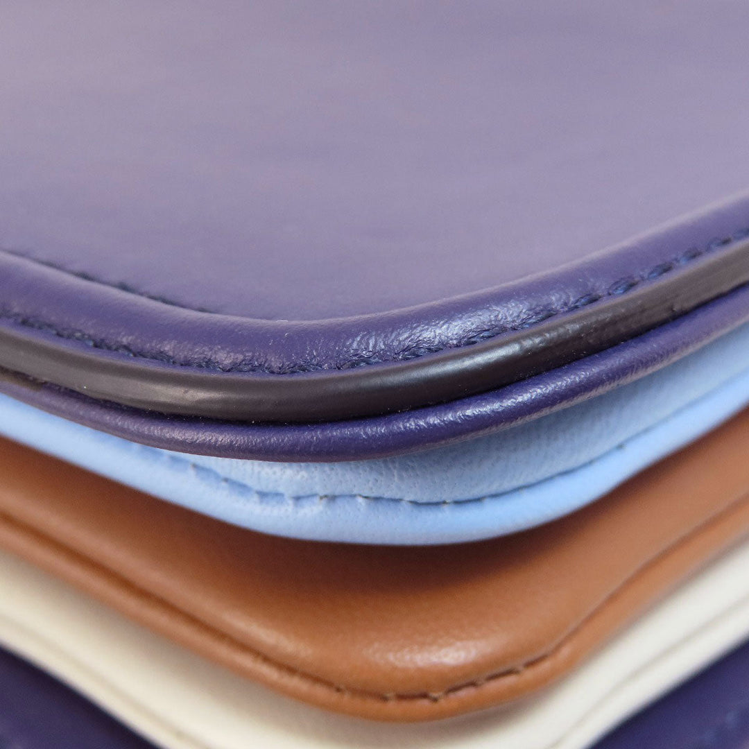 MARNI Shoulder Bag leather purple logo Women Used Authentic