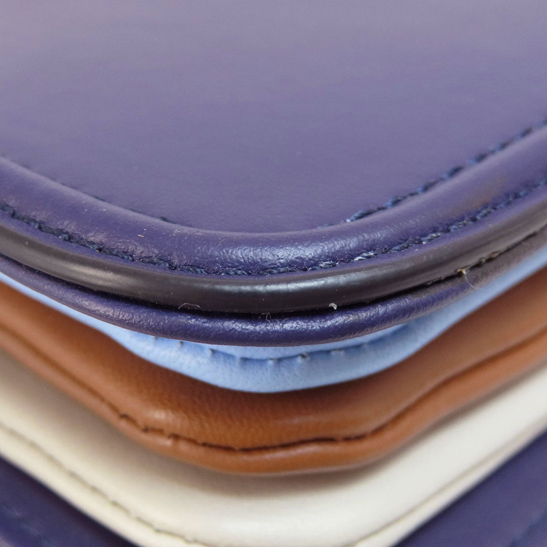 MARNI Shoulder Bag leather purple logo Women Used Authentic