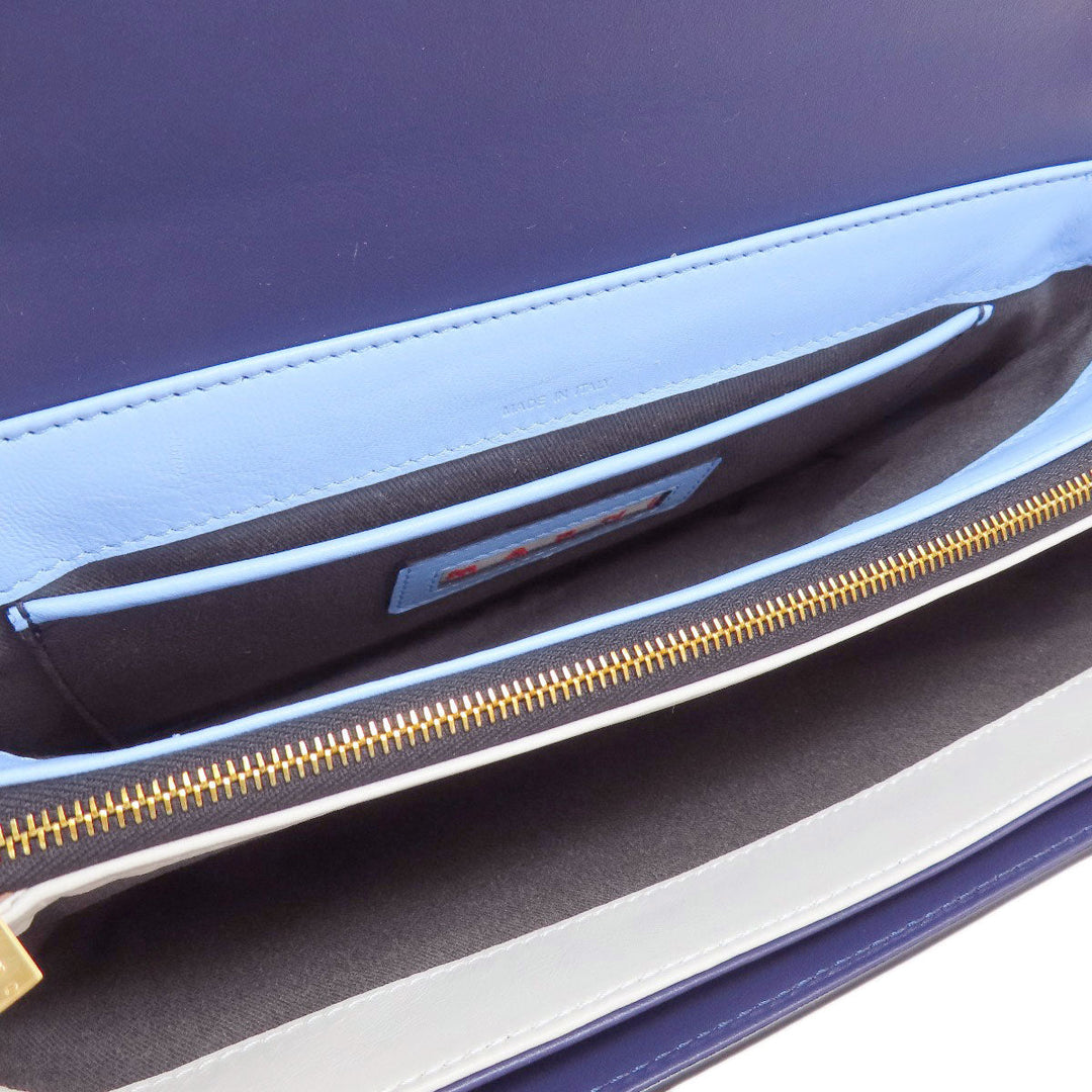 MARNI Shoulder Bag leather purple logo Women Used Authentic