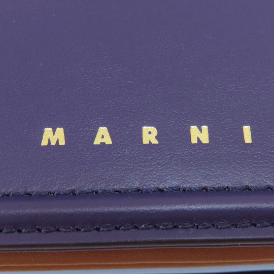 MARNI Shoulder Bag leather purple logo Women Used Authentic