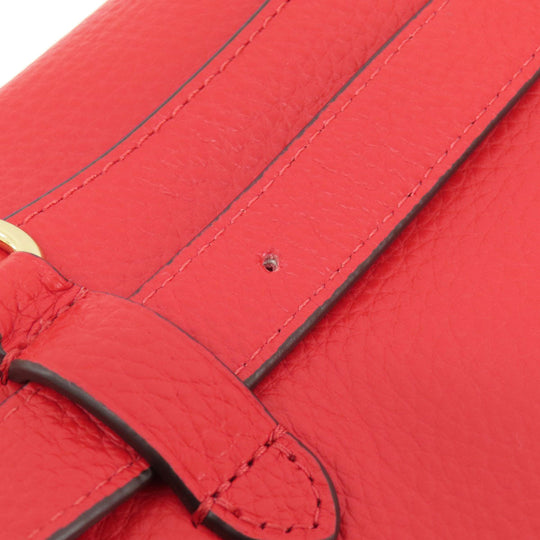 COACH Hip bag F79941 leather Red logo Women Used Authentic