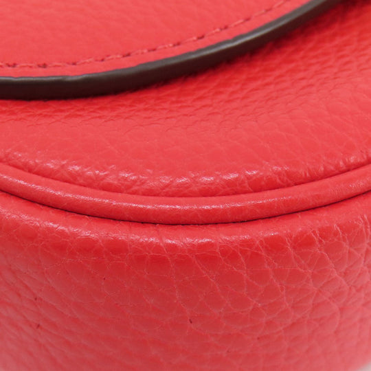 COACH Hip bag F79941 leather Red logo Women Used Authentic