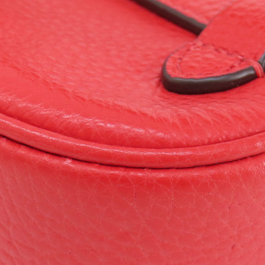 COACH Hip bag F79941 leather Red logo Women Used Authentic