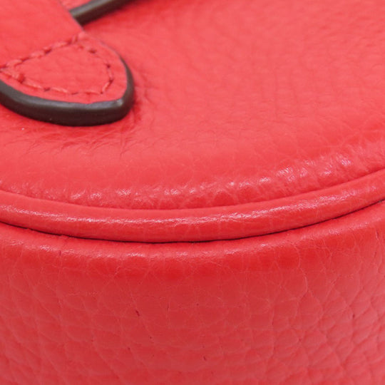 COACH Hip bag F79941 leather Red logo Women Used Authentic