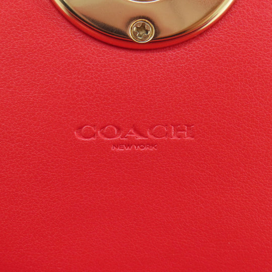COACH Hip bag F79941 leather Red logo Women Used Authentic