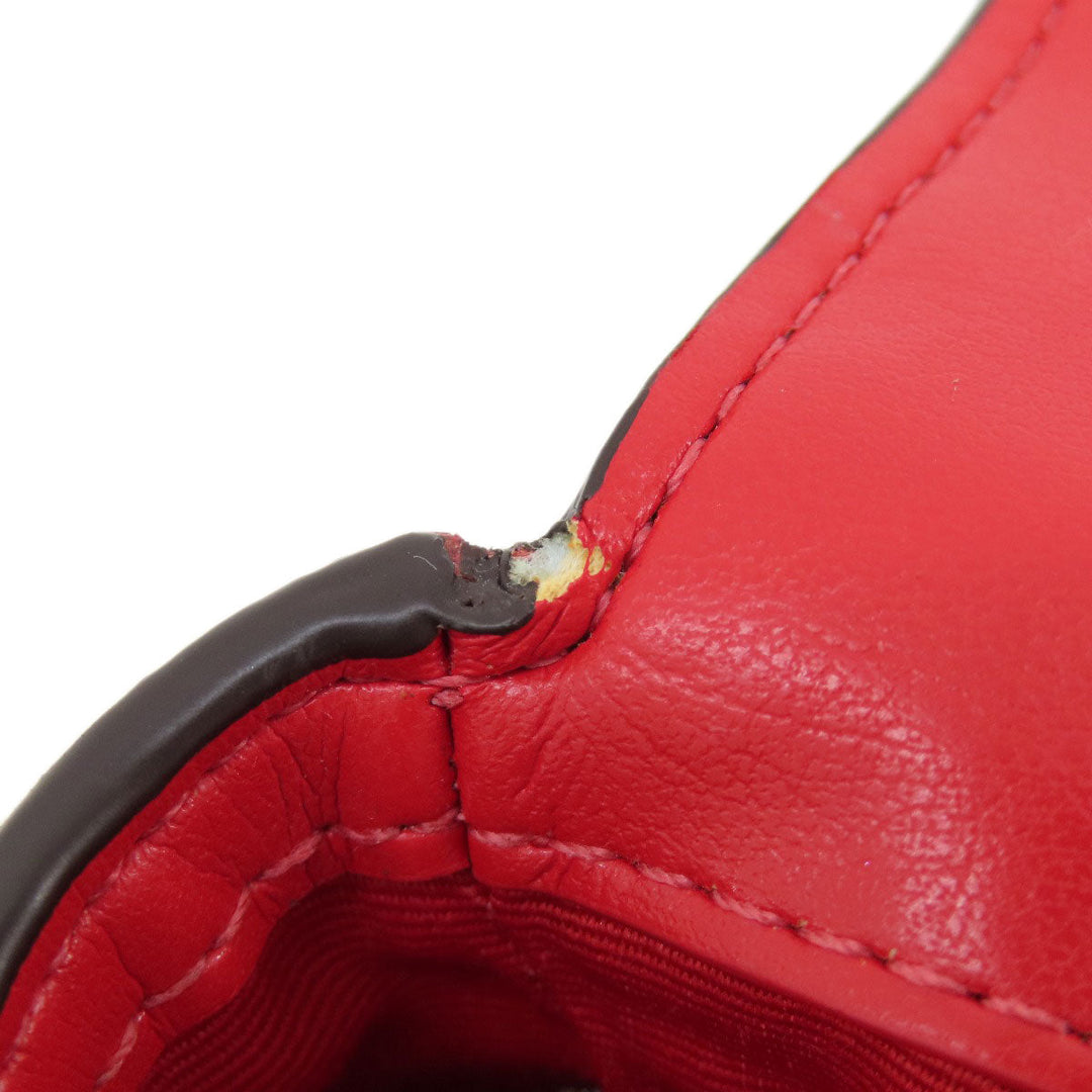 COACH Hip bag F79941 leather Red logo Women Used Authentic