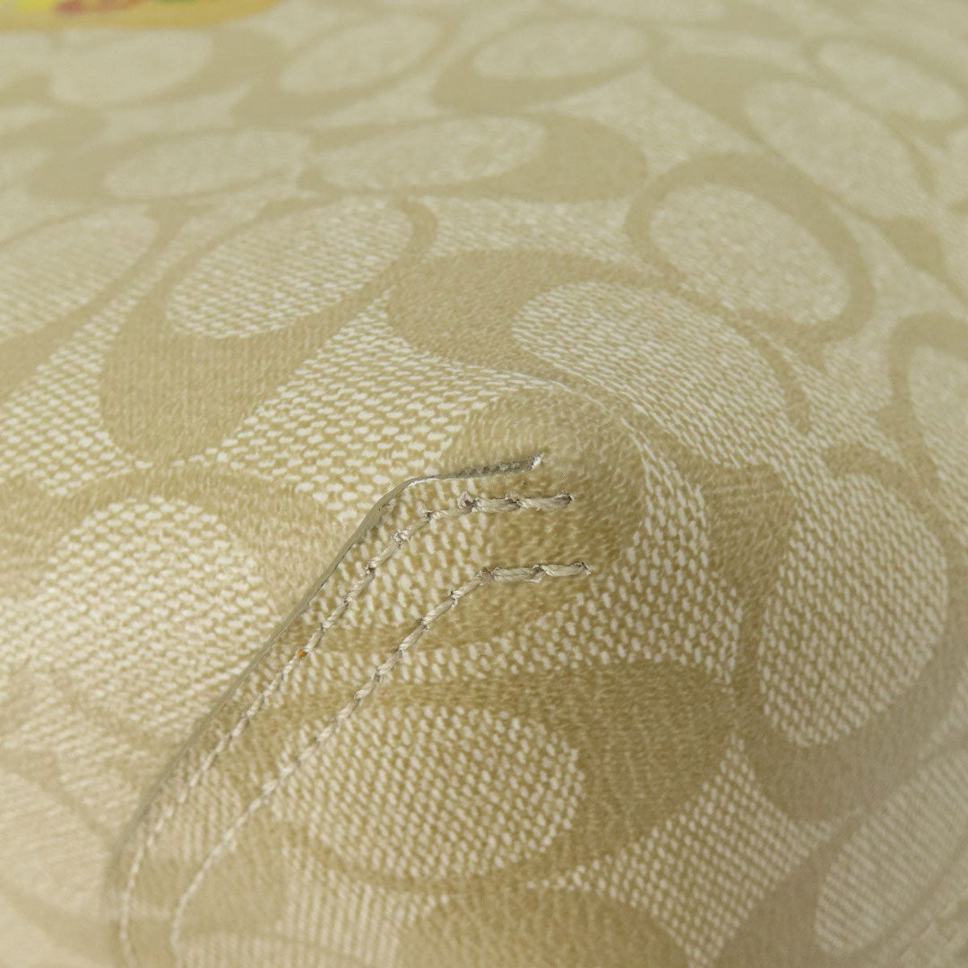 COACH Tote Bag F26920 PVC beige Signature Reversible Women Used Authentic