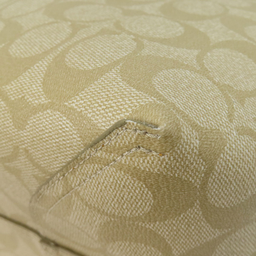 COACH Tote Bag F26920 PVC beige Signature Reversible Women Used Authentic