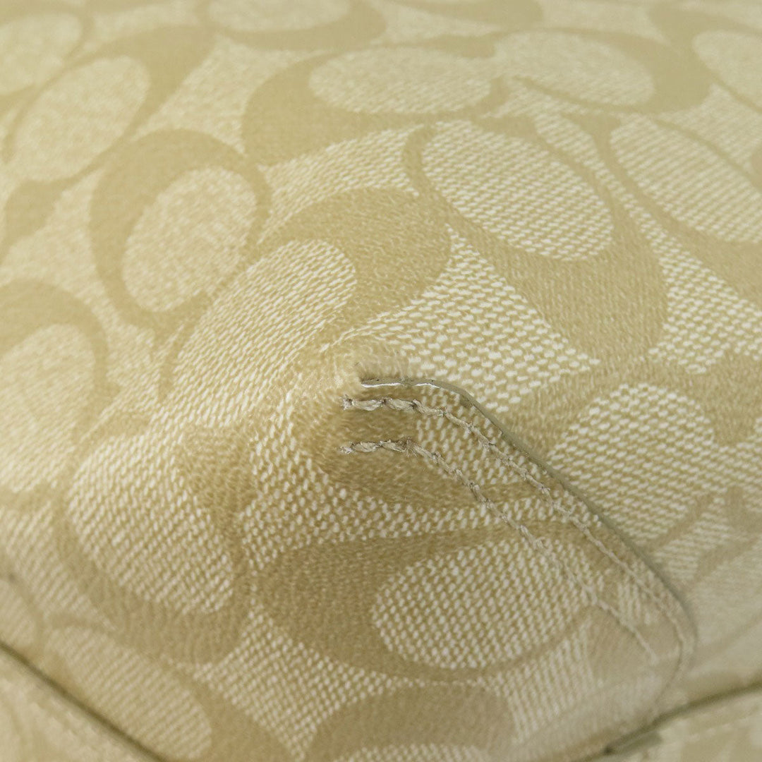 COACH Tote Bag F26920 PVC beige Signature Reversible Women Used Authentic