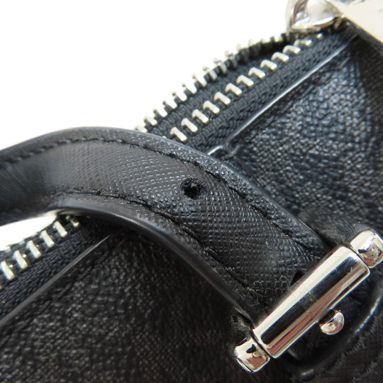 MICHAEL KORS Tote Bag Coated canvas black MK signature Women Used Authentic