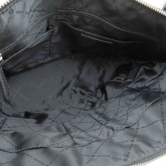 MICHAEL KORS Tote Bag Coated canvas black MK signature Women Used Authentic