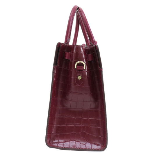 MICHAEL KORS Tote Bag leather Red Embossed 2WAY Women Used Authentic