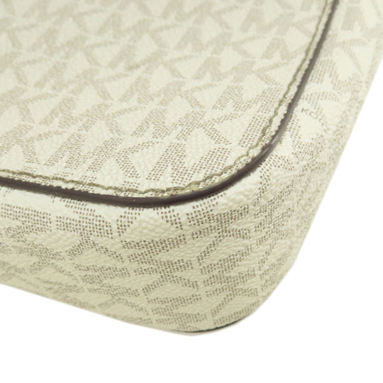 MICHAEL KORS Shoulder Bag PVC white MK Signature Long Shoulder Women Used Authentic