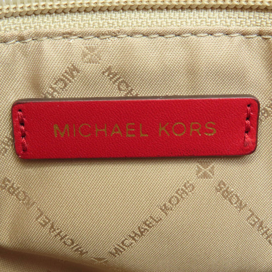 MICHAEL KORS Shoulder Bag PVC white MK Signature Long Shoulder Women Used Authentic