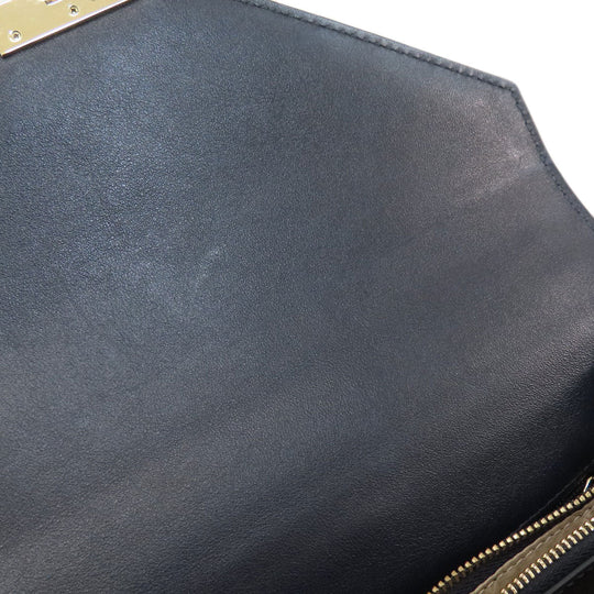 MICHAEL KORS Shoulder Bag Leather, PVC Navy logo Women Used Authentic