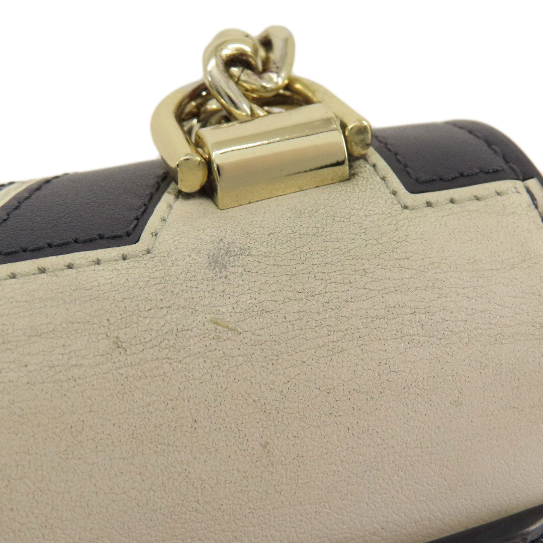 MICHAEL KORS Shoulder Bag Leather, PVC Navy logo Women Used Authentic