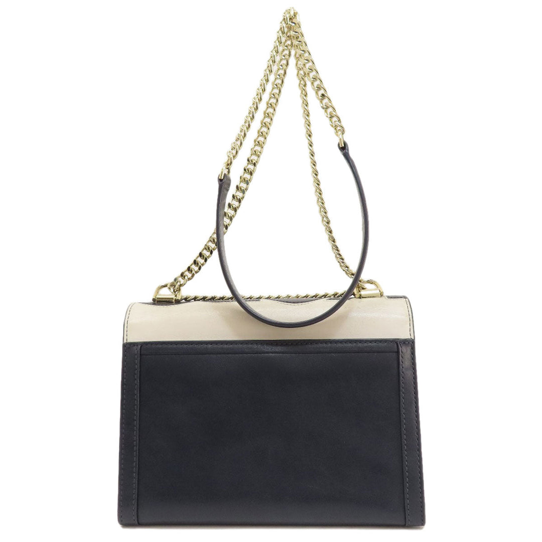 MICHAEL KORS Shoulder Bag Leather, PVC Navy logo Women Used Authentic