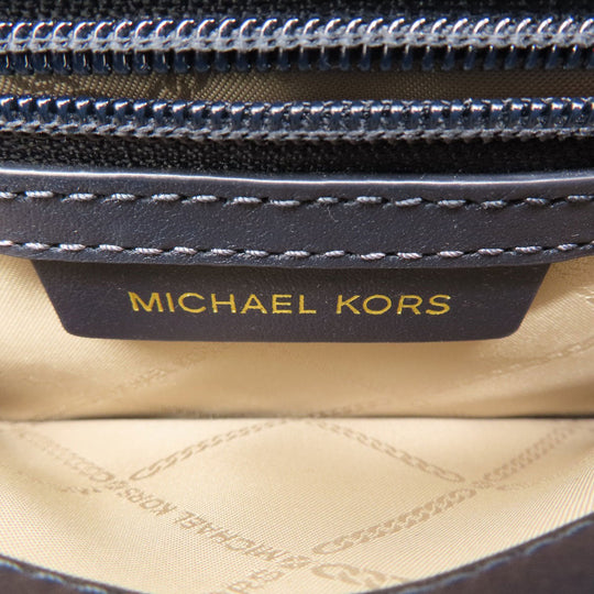 MICHAEL KORS Shoulder Bag Leather, PVC Navy logo Women Used Authentic