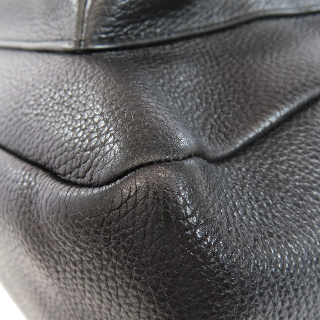 COACH Backpack F38288 leather black logo Women Used Authentic