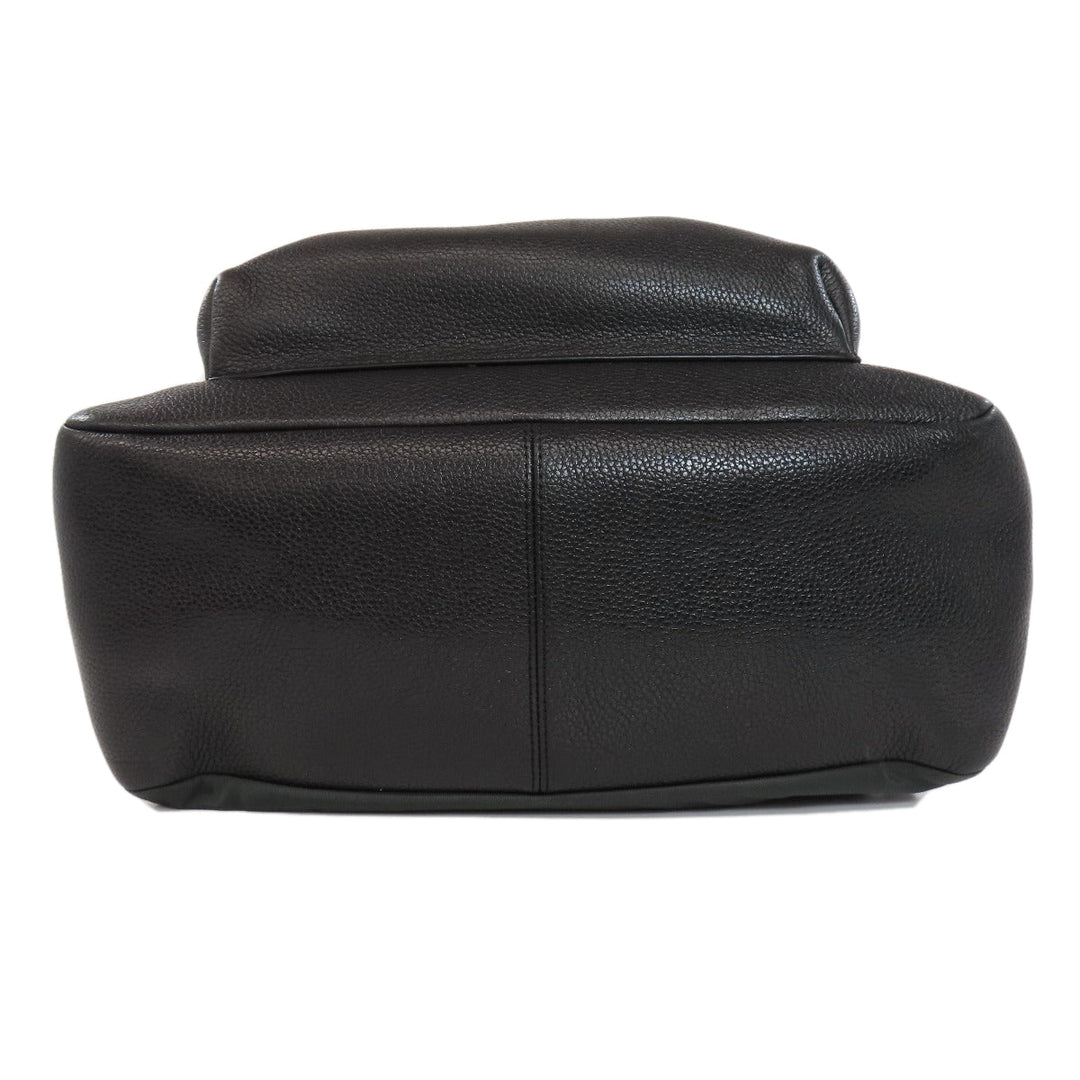 COACH Backpack F38288 leather black logo Women Used Authentic