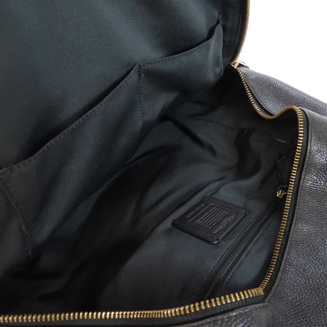 COACH Backpack F38288 leather black logo Women Used Authentic