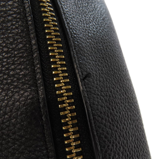 COACH Backpack F38288 leather black logo Women Used Authentic