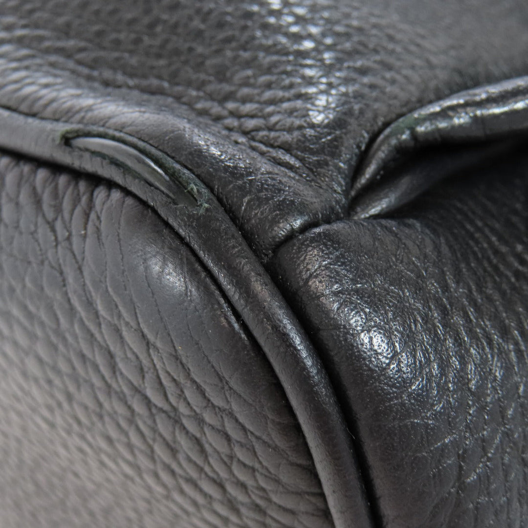 MICHAEL KORS Backpack leather black logo Women Used Authentic