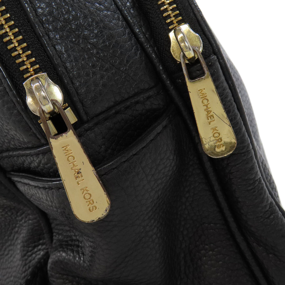 MICHAEL KORS Backpack leather black logo Women Used Authentic