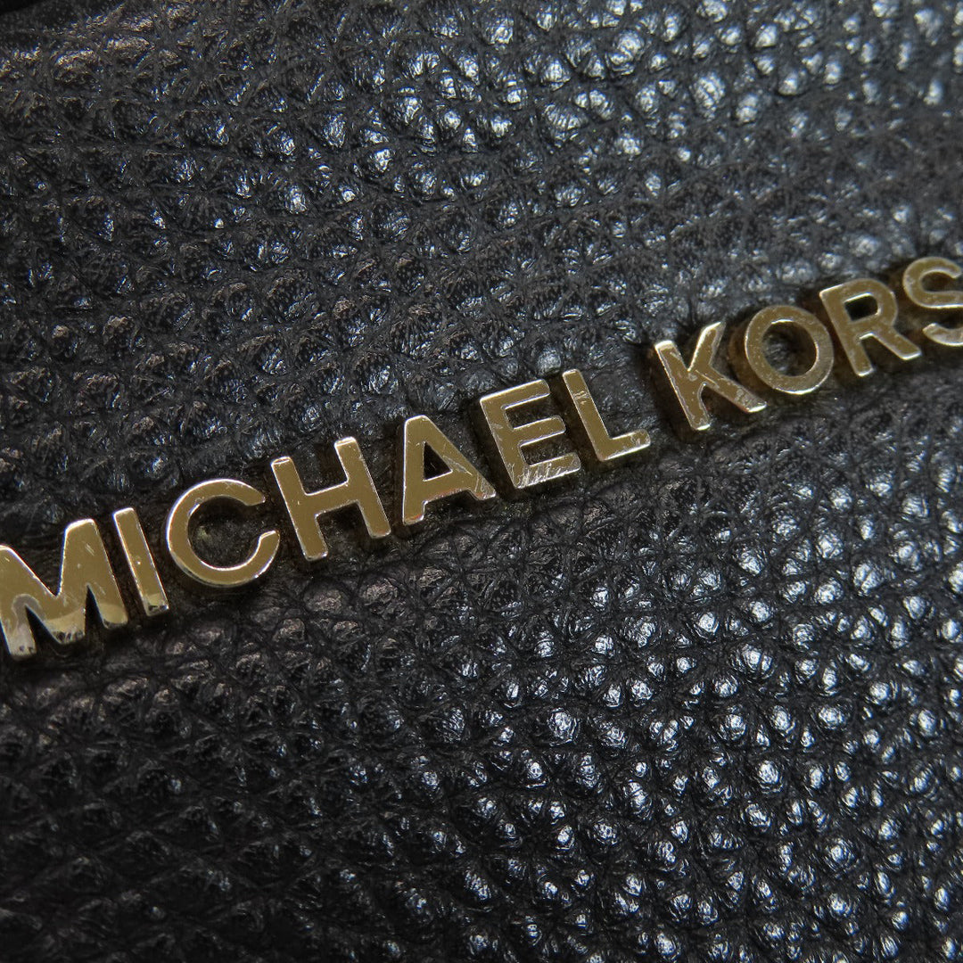 MICHAEL KORS Backpack leather black logo Women Used Authentic