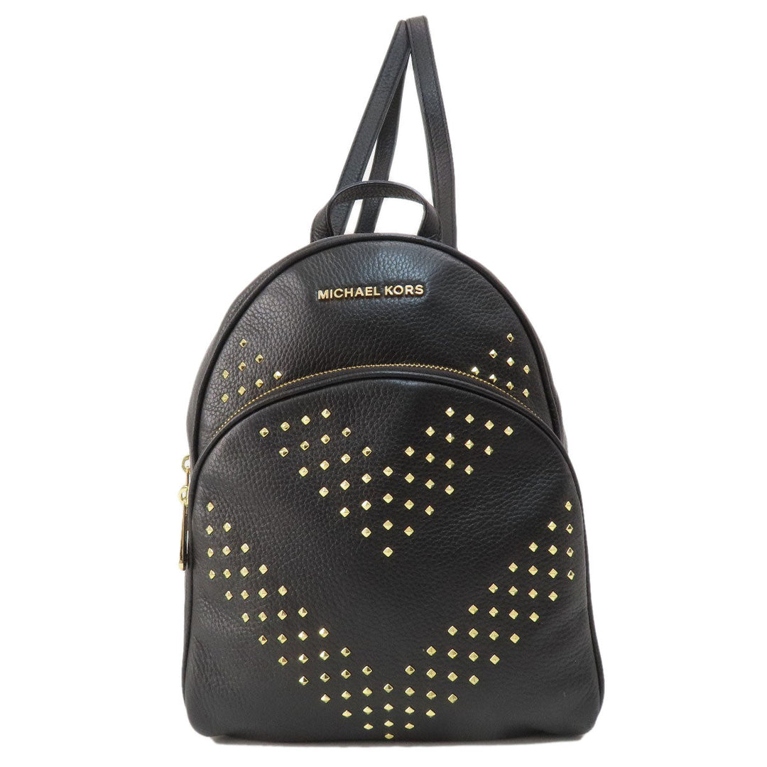 MICHAEL KORS Backpack leather black Studs Women Used Authentic