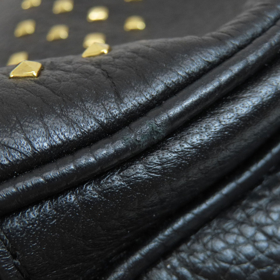 MICHAEL KORS Backpack leather black Studs Women Used Authentic