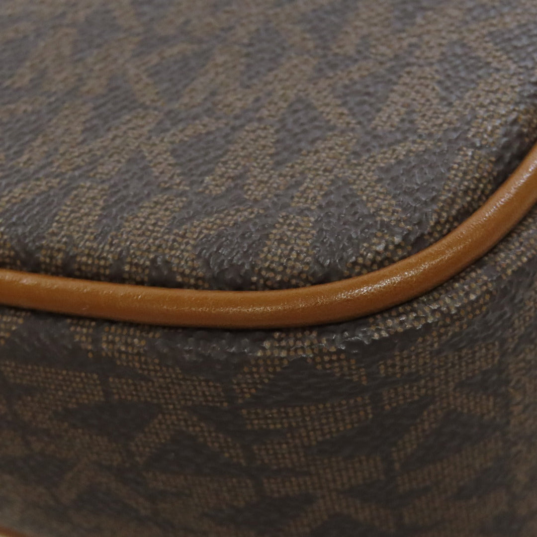 MICHAEL KORS Shoulder Bag PVC Brown MK signature Women Used Authentic