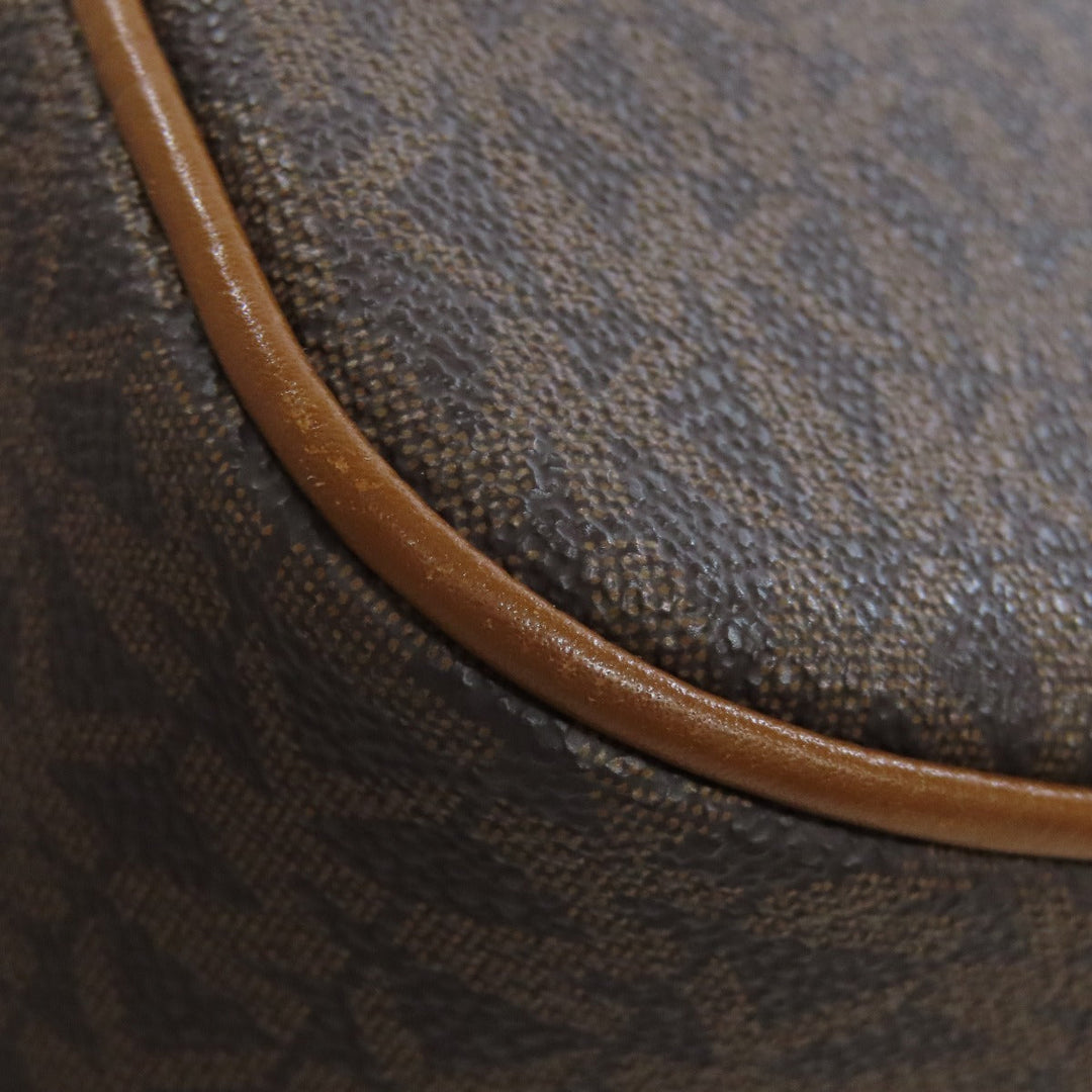 MICHAEL KORS Shoulder Bag PVC Brown MK signature Women Used Authentic