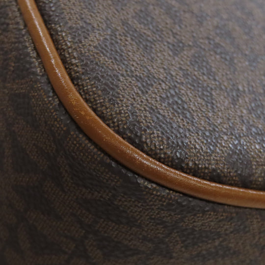 MICHAEL KORS Shoulder Bag PVC Brown MK signature Women Used Authentic