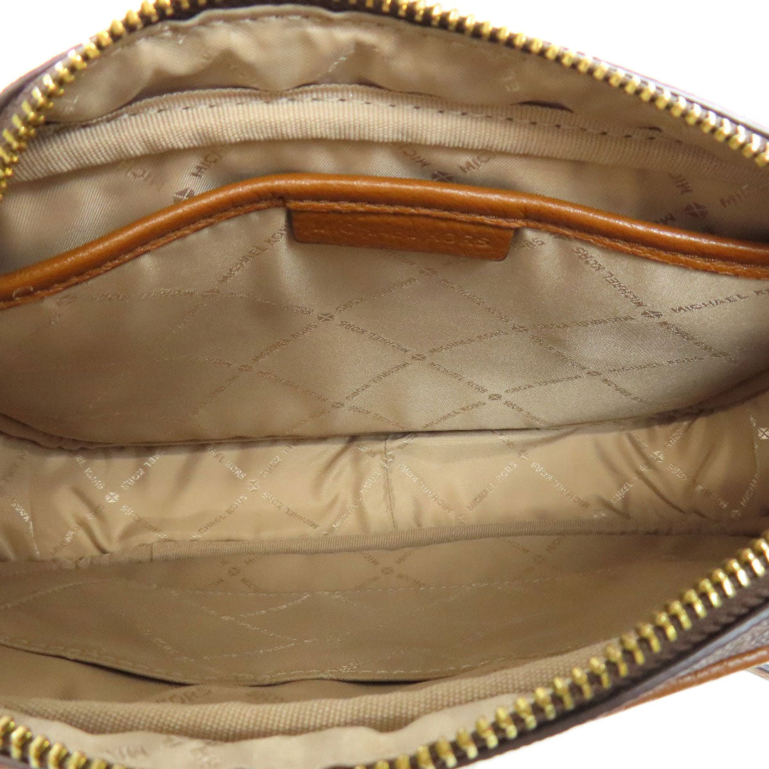 MICHAEL KORS Shoulder Bag PVC Brown MK signature Women Used Authentic