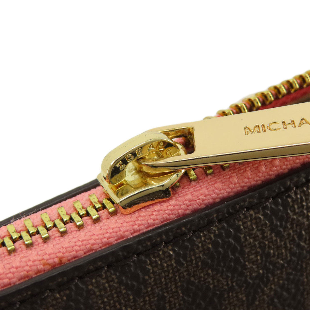 MICHAEL KORS Handbag Leather, Coated Canvas Brown MK Signature 2WAY Women Used Authentic