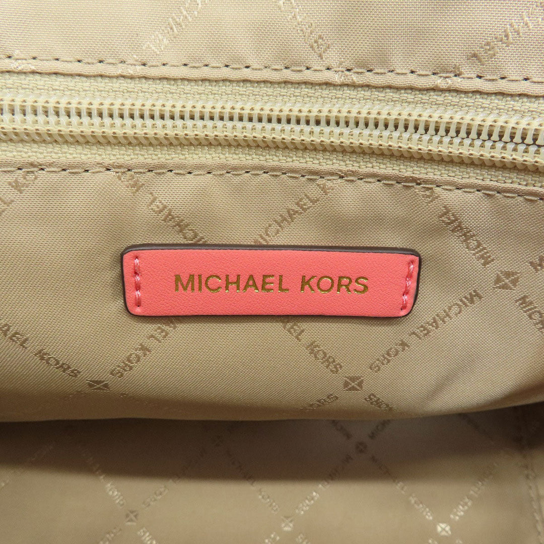 MICHAEL KORS Handbag Leather, Coated Canvas Brown MK Signature 2WAY Women Used Authentic