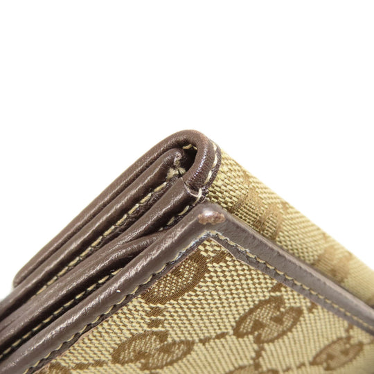 GUCCI Long Wallet Purse 212089 canvas Brown GG Women Used Authentic
