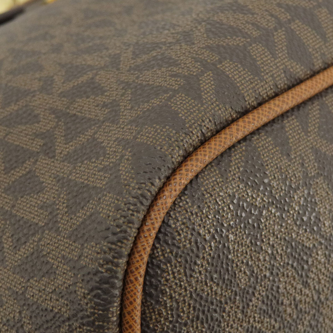 MICHAEL KORS Tote Bag PVC Brown MK signature Women Used Authentic