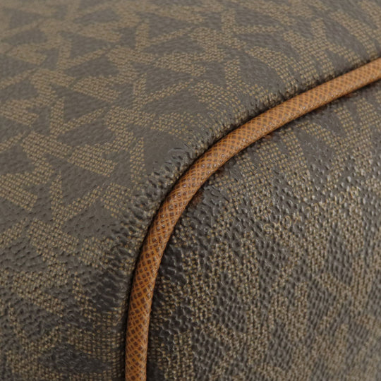 MICHAEL KORS Tote Bag PVC Brown MK signature Women Used Authentic