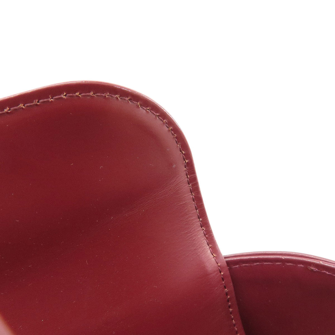 BURBERRY Handbag leather Red logo Women Used Authentic