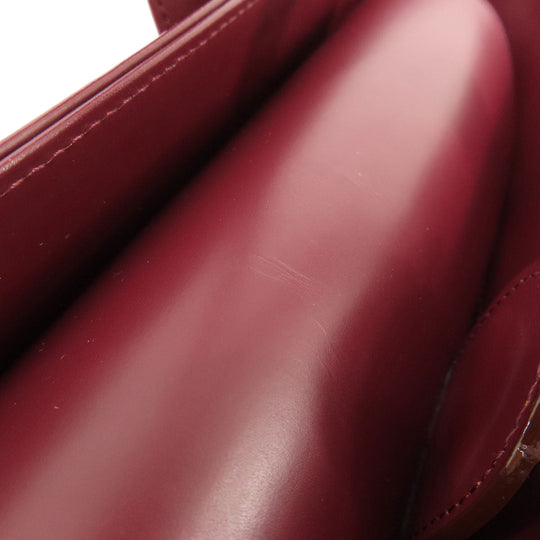 BURBERRY Handbag leather Red logo Women Used Authentic